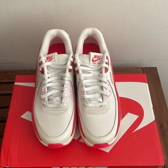 Nike Air Max 90 LV8 Sail/Multi-Color Siren Red US Women 8.5/UK6/EU40(HF5073-133) - Picture 4 of 13